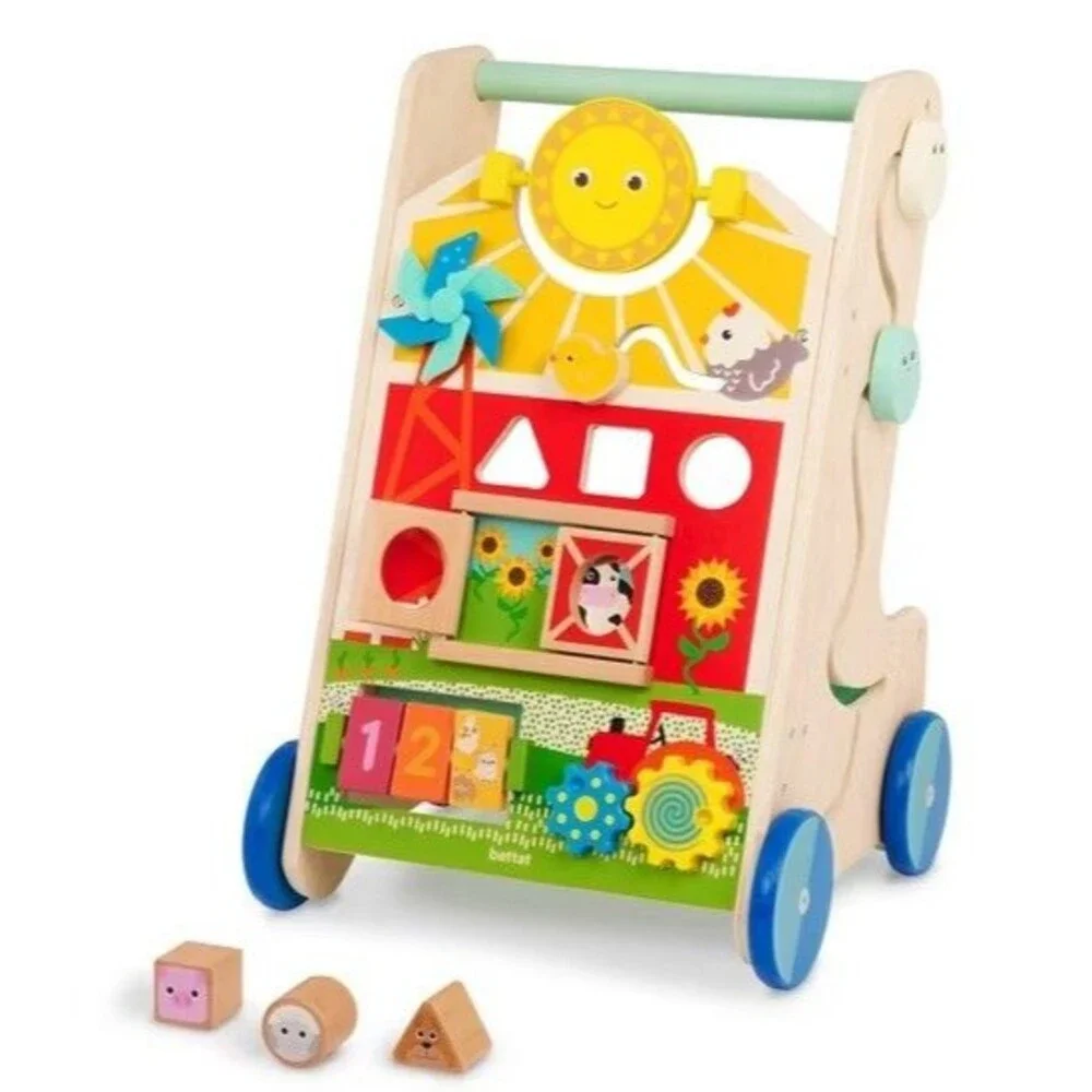 Battat Wooden Walk & Play Activity Walker For Toddlers New In Original Box